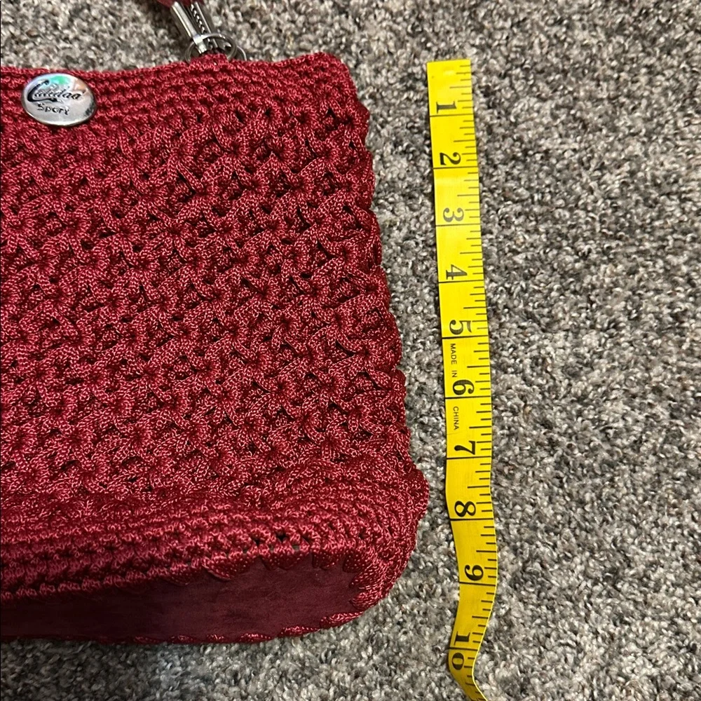 Calidad Sport D’Stylo Italian Vintage Red Macrame Purse